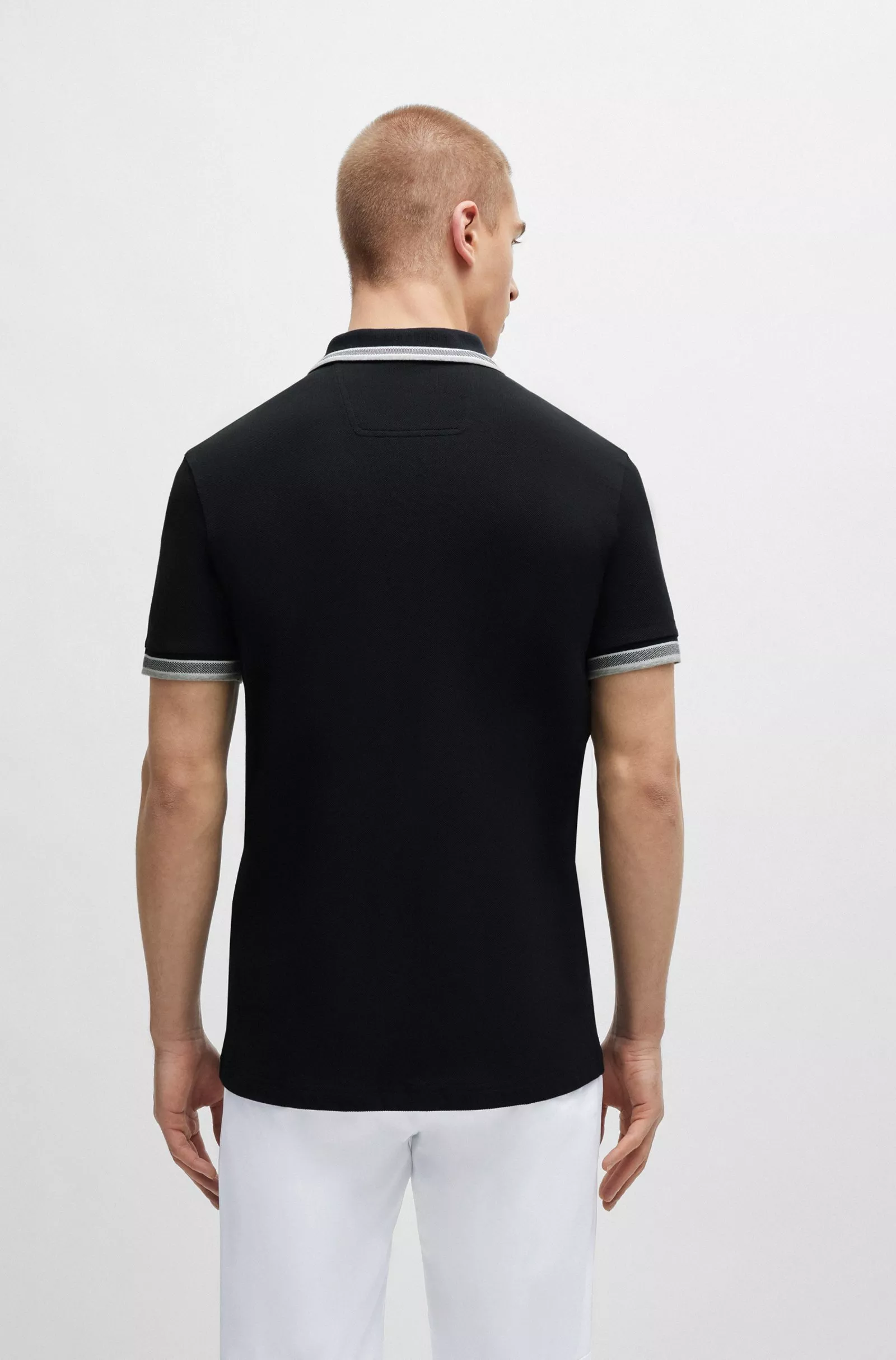 Polo Paddy en piqué de coton avec sous-col logoté