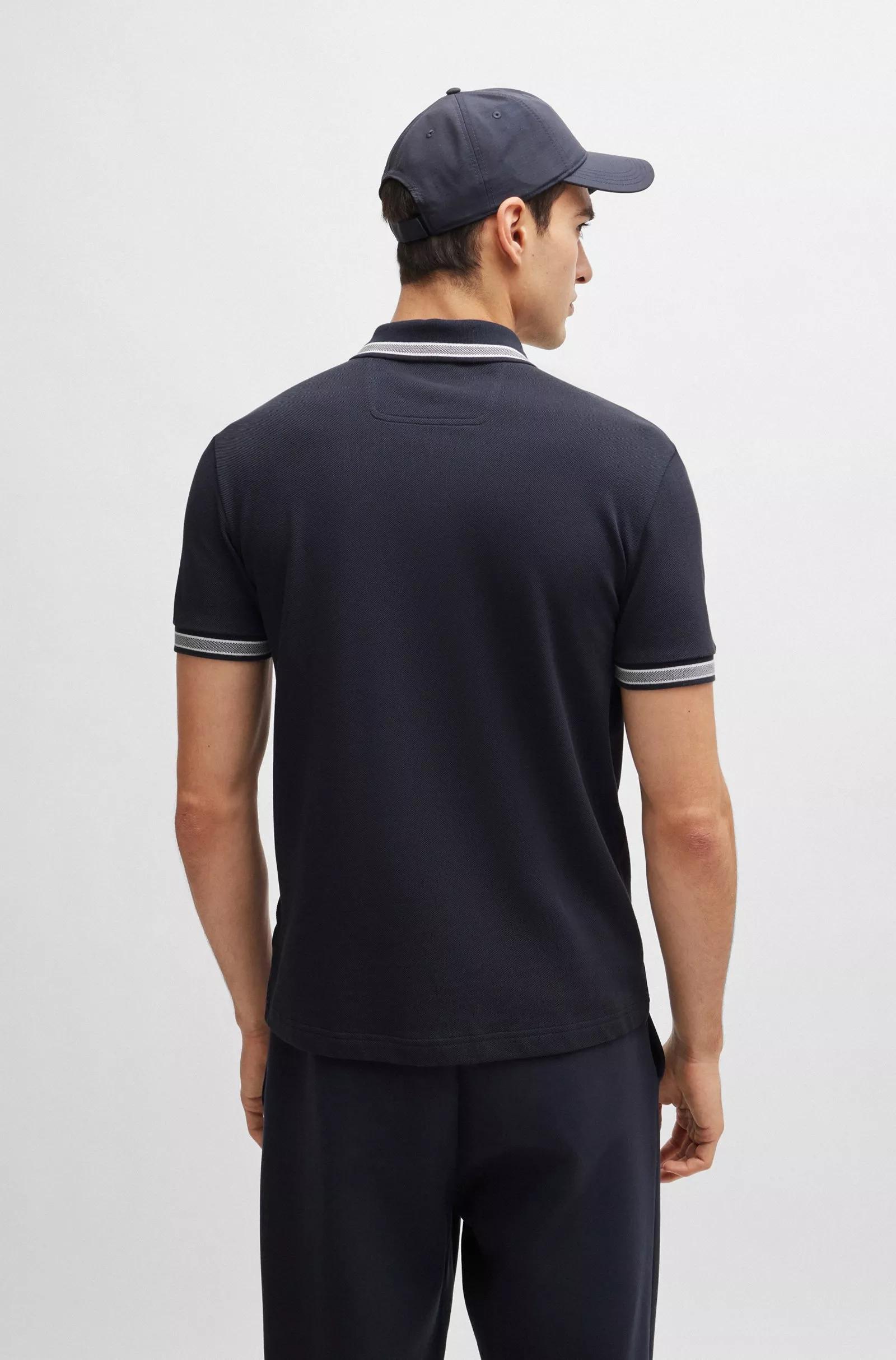 Polo Paddy en piqué de coton avec sous-col logoté
