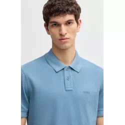 Polo en piqué de coton avec logo imprimé