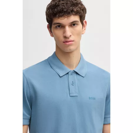 Polo en piqué de coton avec logo imprimé