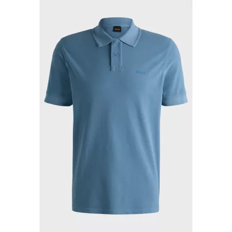 Polo en piqué de coton avec logo imprimé