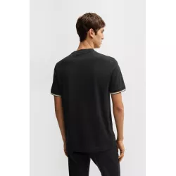 T-shirt en jersey de coton avec bas de manches à rayures emblématiques