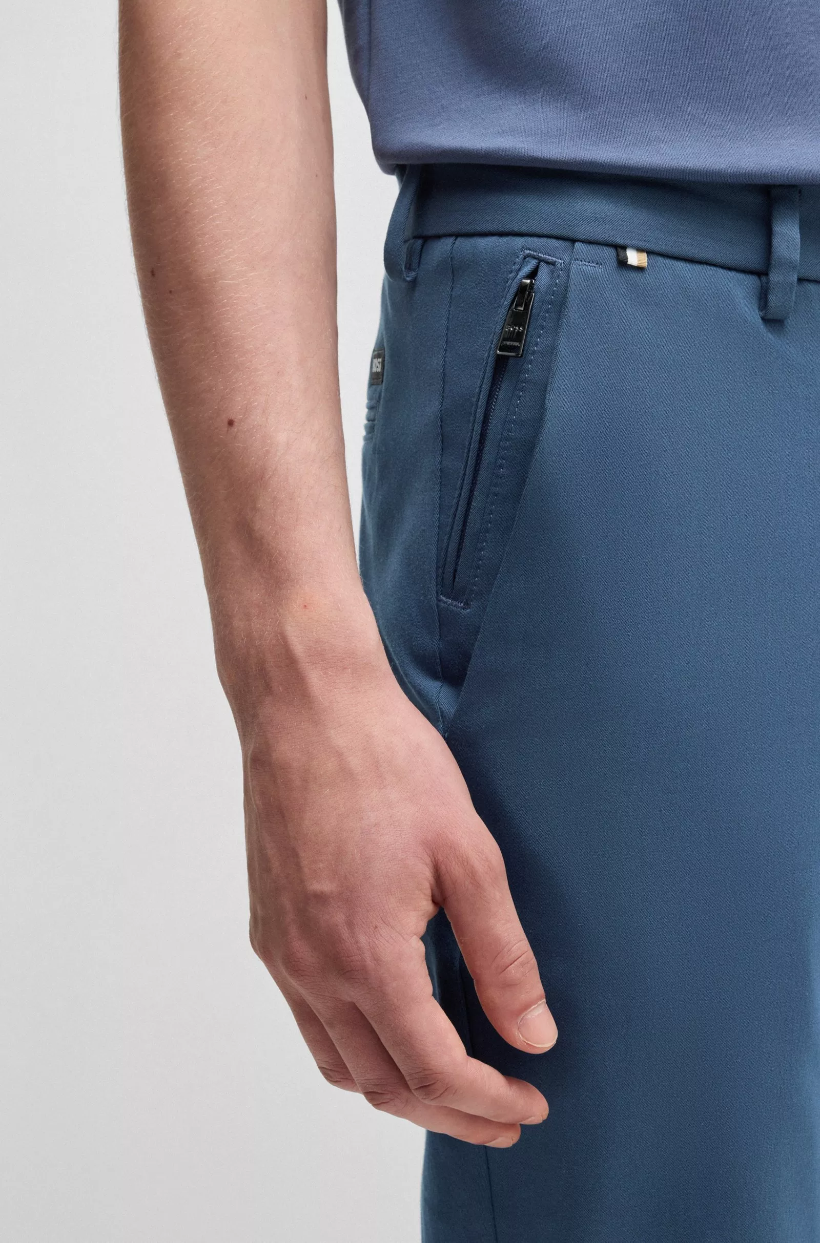 Pantalon Slim en coton stretch mélangé