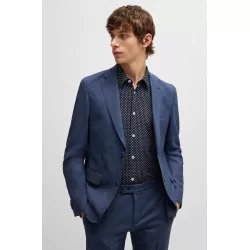 Chemise Slim en tissu stretch performant à imprimé géométrique