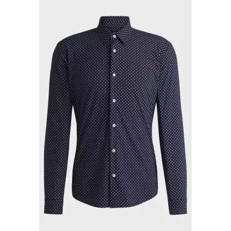 Chemise Slim en tissu stretch performant à imprimé géométrique