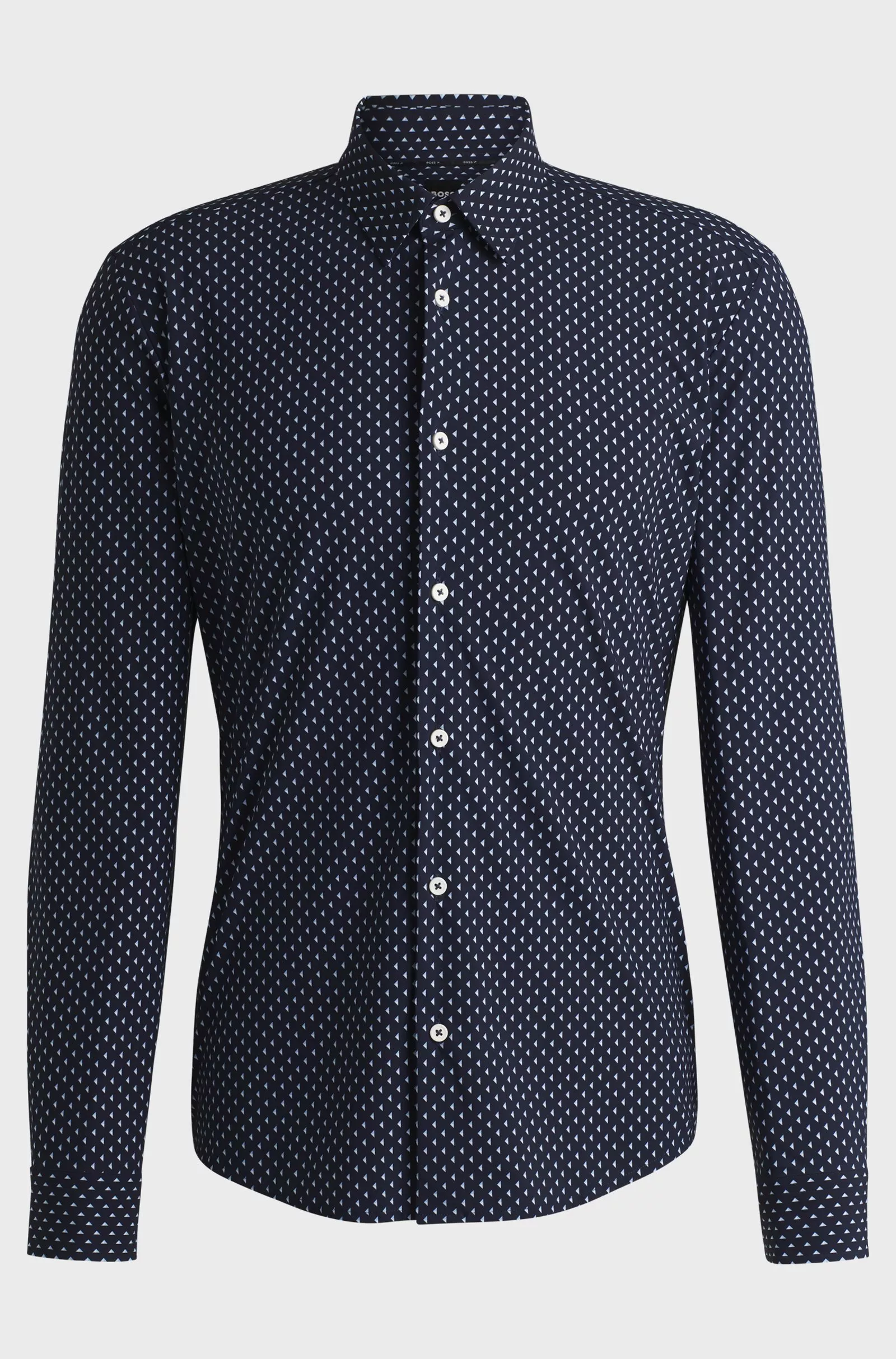 Chemise Slim en tissu stretch performant à imprimé géométrique