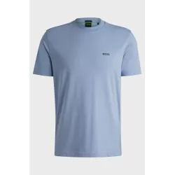 T-SHIRT REGULAR EN COTON STRETCH AVEC LOGO CONTRASTANT
