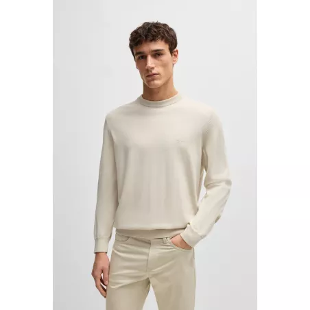 Pull en coton à logo brodé