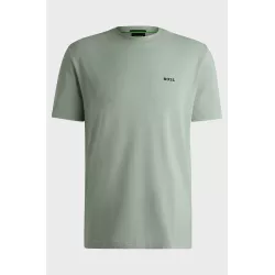 T-SHIRT REGULAR EN COTON STRETCH AVEC LOGO CONTRASTANT
