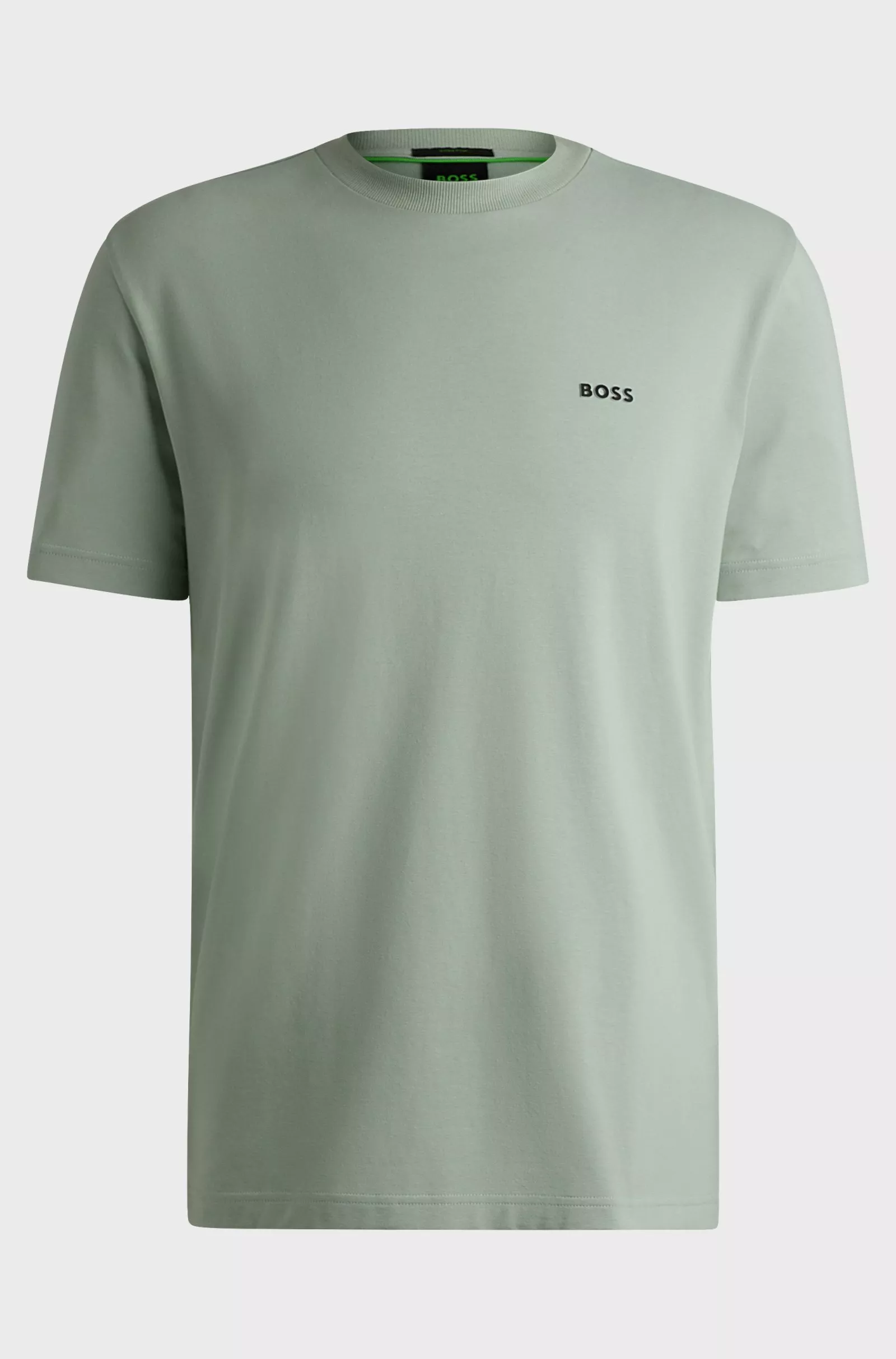T-SHIRT REGULAR EN COTON STRETCH AVEC LOGO CONTRASTANT