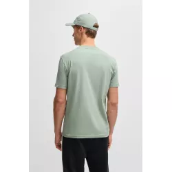 T-SHIRT REGULAR EN COTON STRETCH AVEC LOGO CONTRASTANT