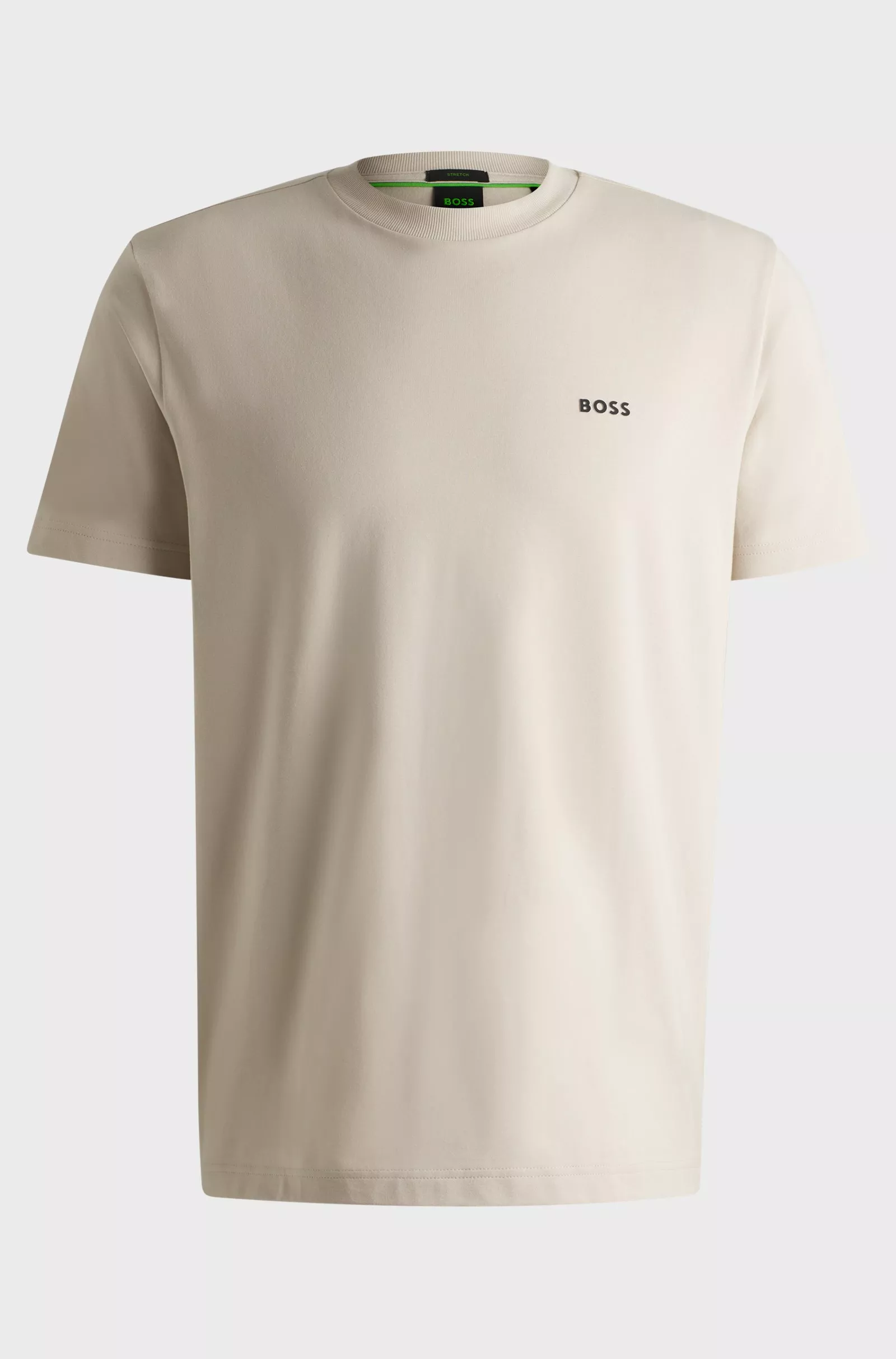 T-SHIRT REGULAR EN COTON STRETCH AVEC LOGO CONTRASTANT