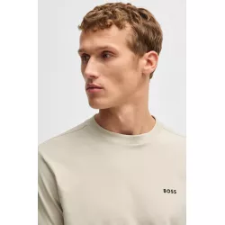 T-SHIRT REGULAR EN COTON STRETCH AVEC LOGO CONTRASTANT