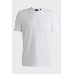 T-SHIRT REGULAR EN COTON STRETCH AVEC LOGO CONTRASTANT