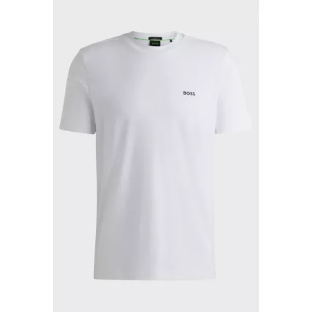 T-SHIRT REGULAR EN COTON STRETCH AVEC LOGO CONTRASTANT