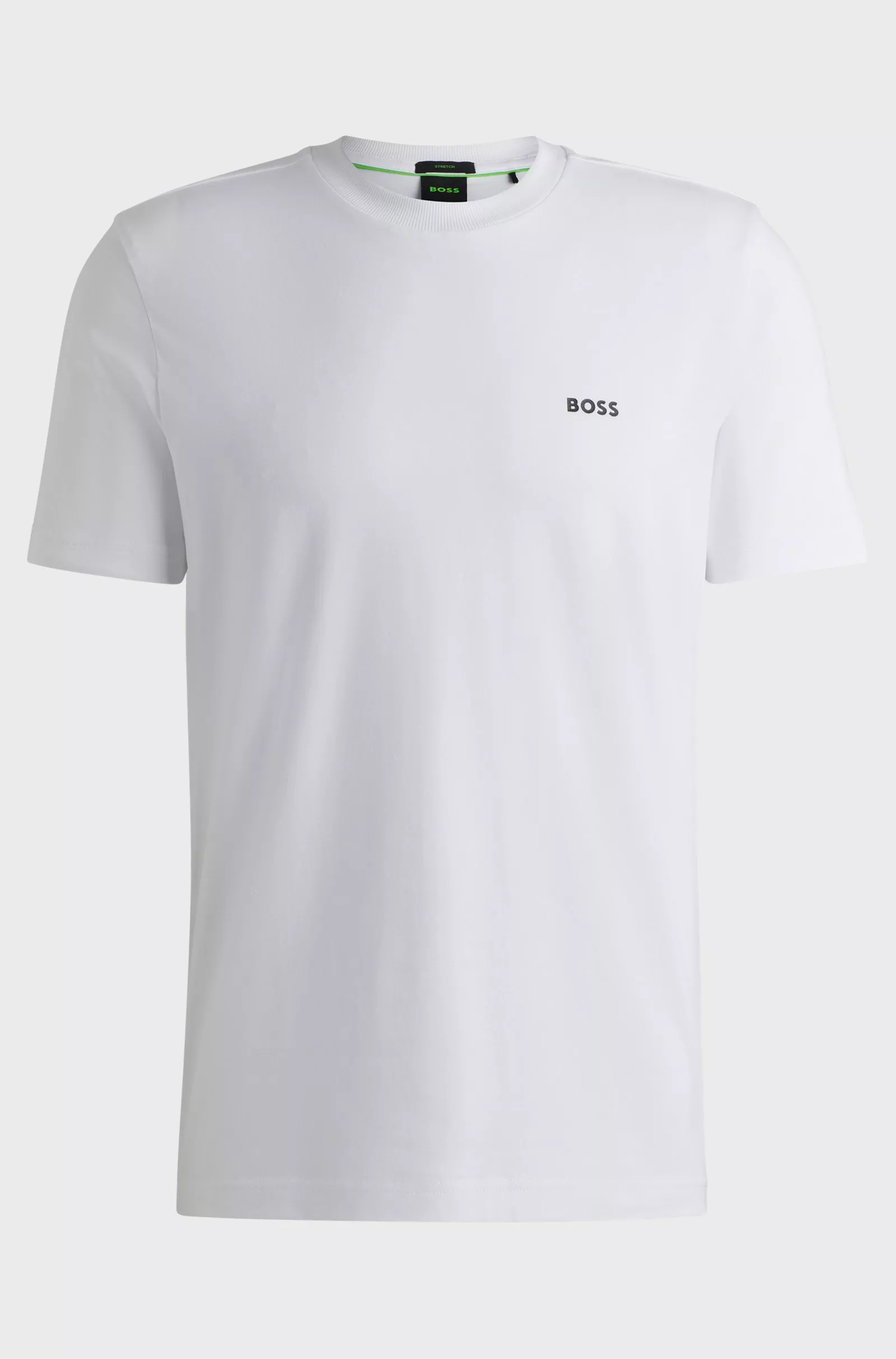 T-SHIRT REGULAR EN COTON STRETCH AVEC LOGO CONTRASTANT