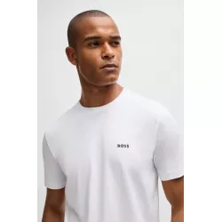 T-SHIRT REGULAR EN COTON STRETCH AVEC LOGO CONTRASTANT