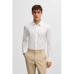 Chemise Slim en tissu stretch performant structuré