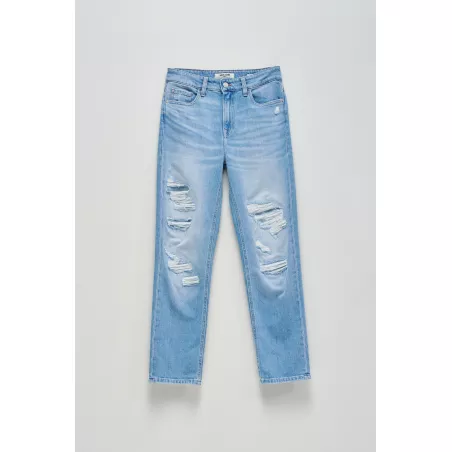 JEAN TRUE CROPPED SLIM AVEC DÉCHIRURES