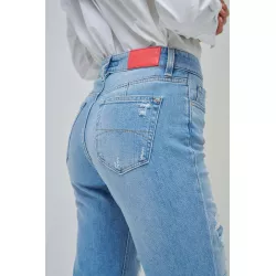 JEAN TRUE CROPPED SLIM AVEC DÉCHIRURES