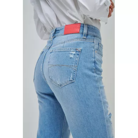 JEAN TRUE CROPPED SLIM AVEC DÉCHIRURES