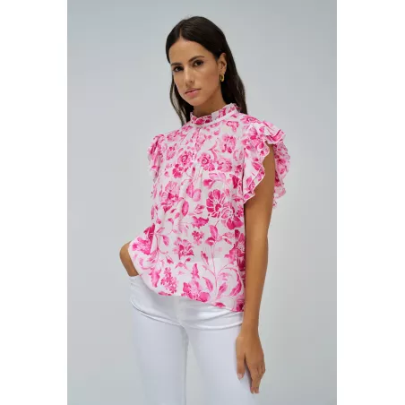 BLOUSE À MOTIF FLORAL