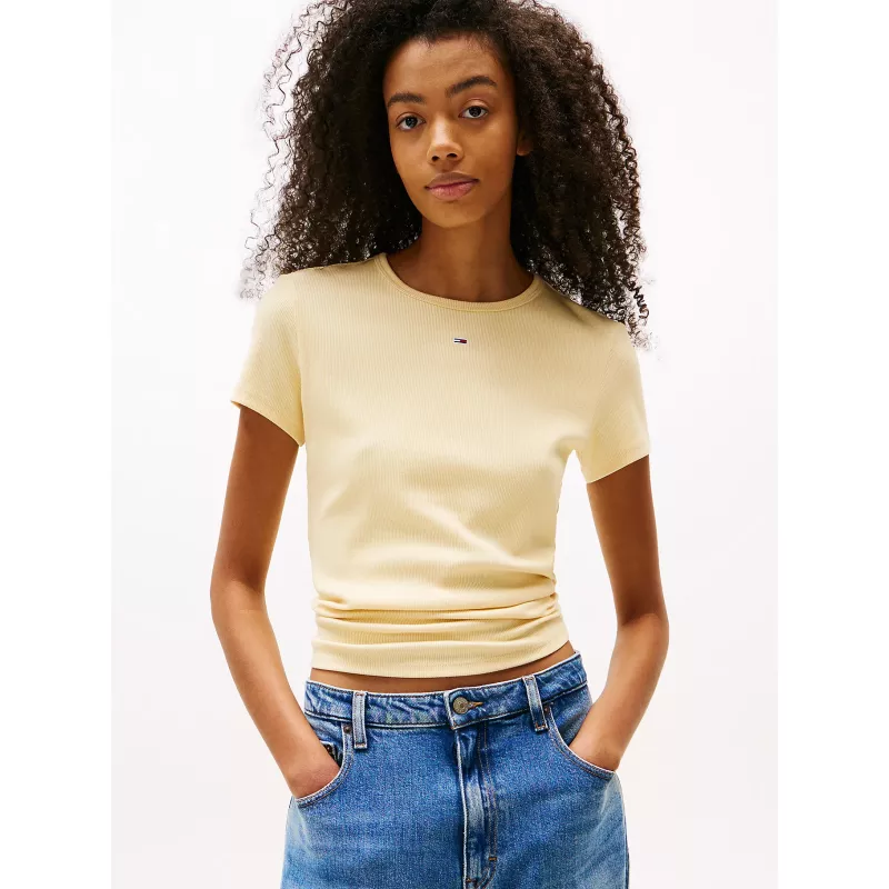 T-shirt ajusté côtelé