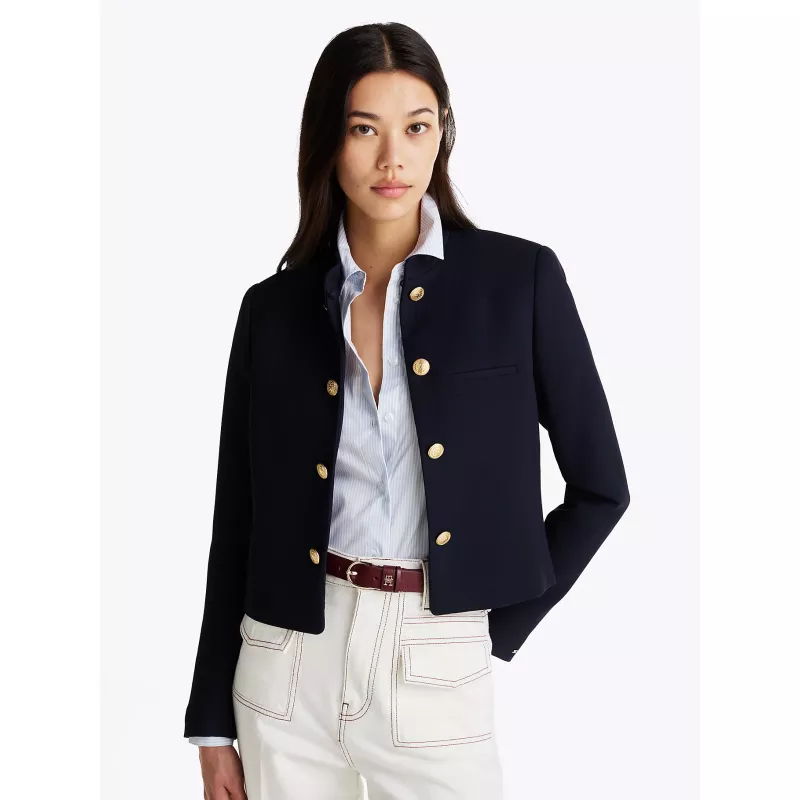 Blazer ajusté à col officier