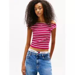 T-shirt ajusté à encolure bateau