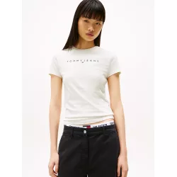 T-shirt ajusté à logo et col ras-du-cou