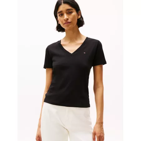 T-shirt ajusté à col en V