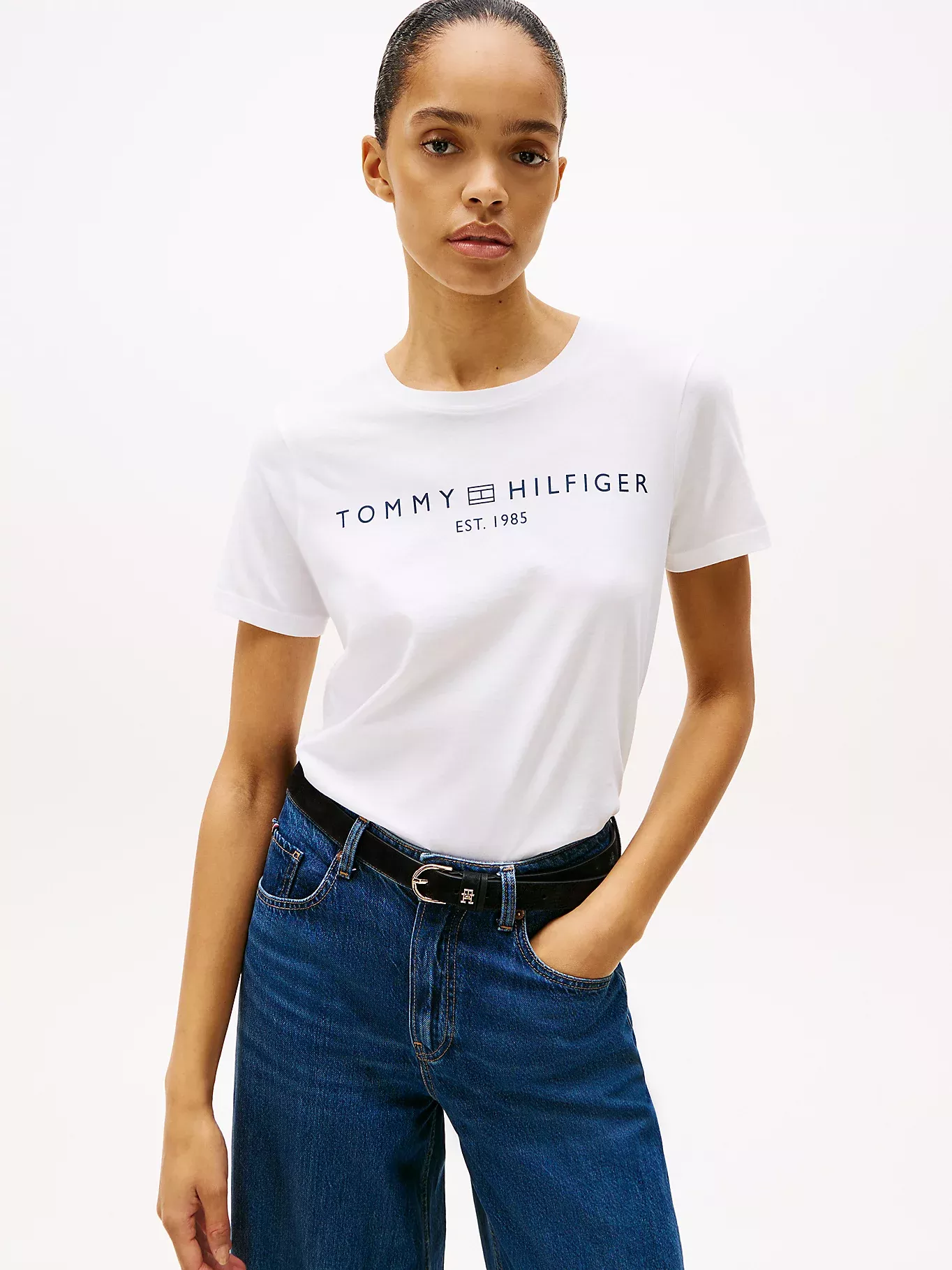T-shirt à col ras-du-cou et logo