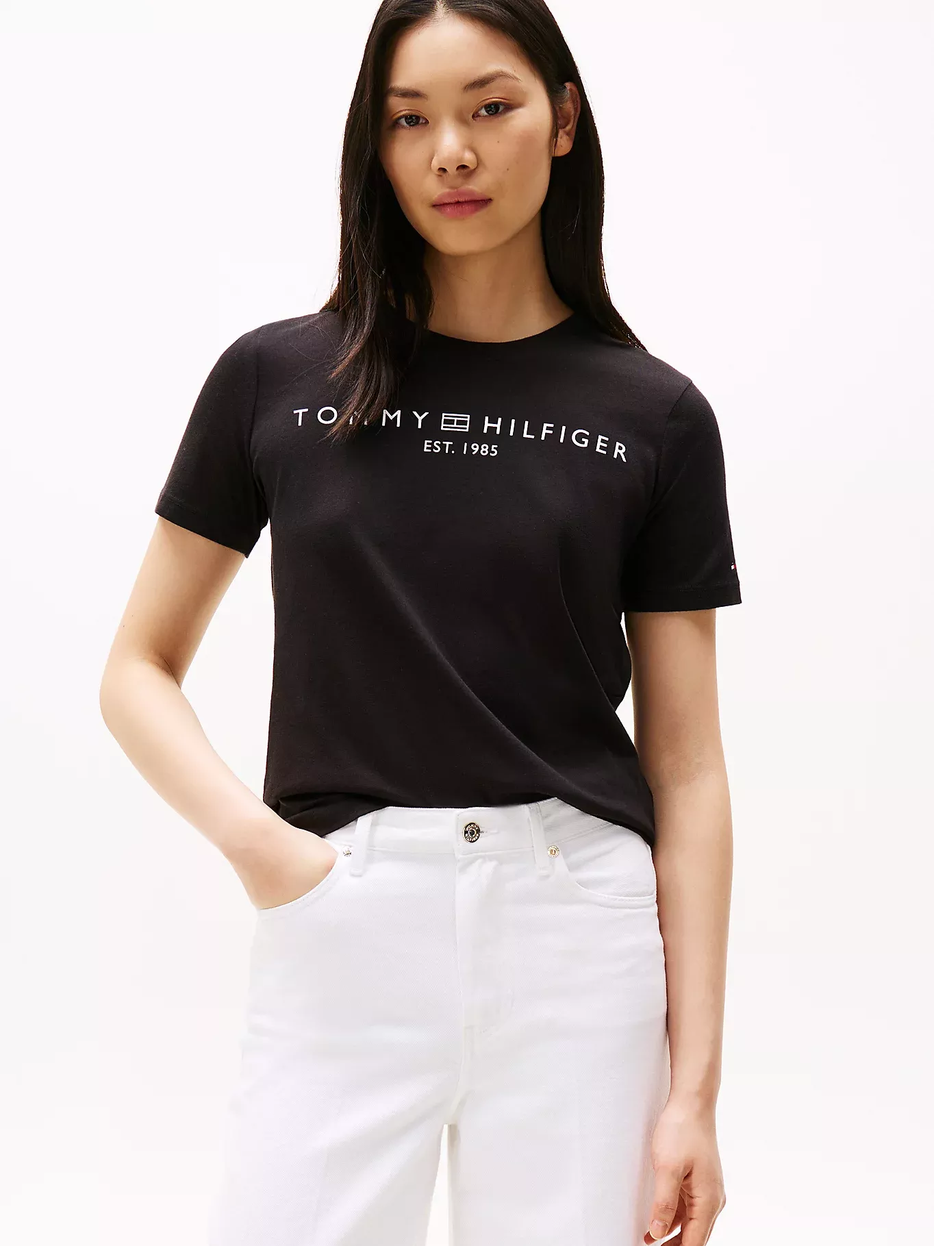 T-shirt à col ras-du-cou et logo