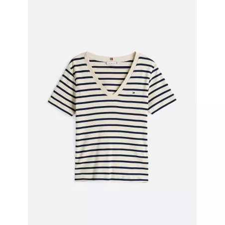 T-shirt ajusté à col en V