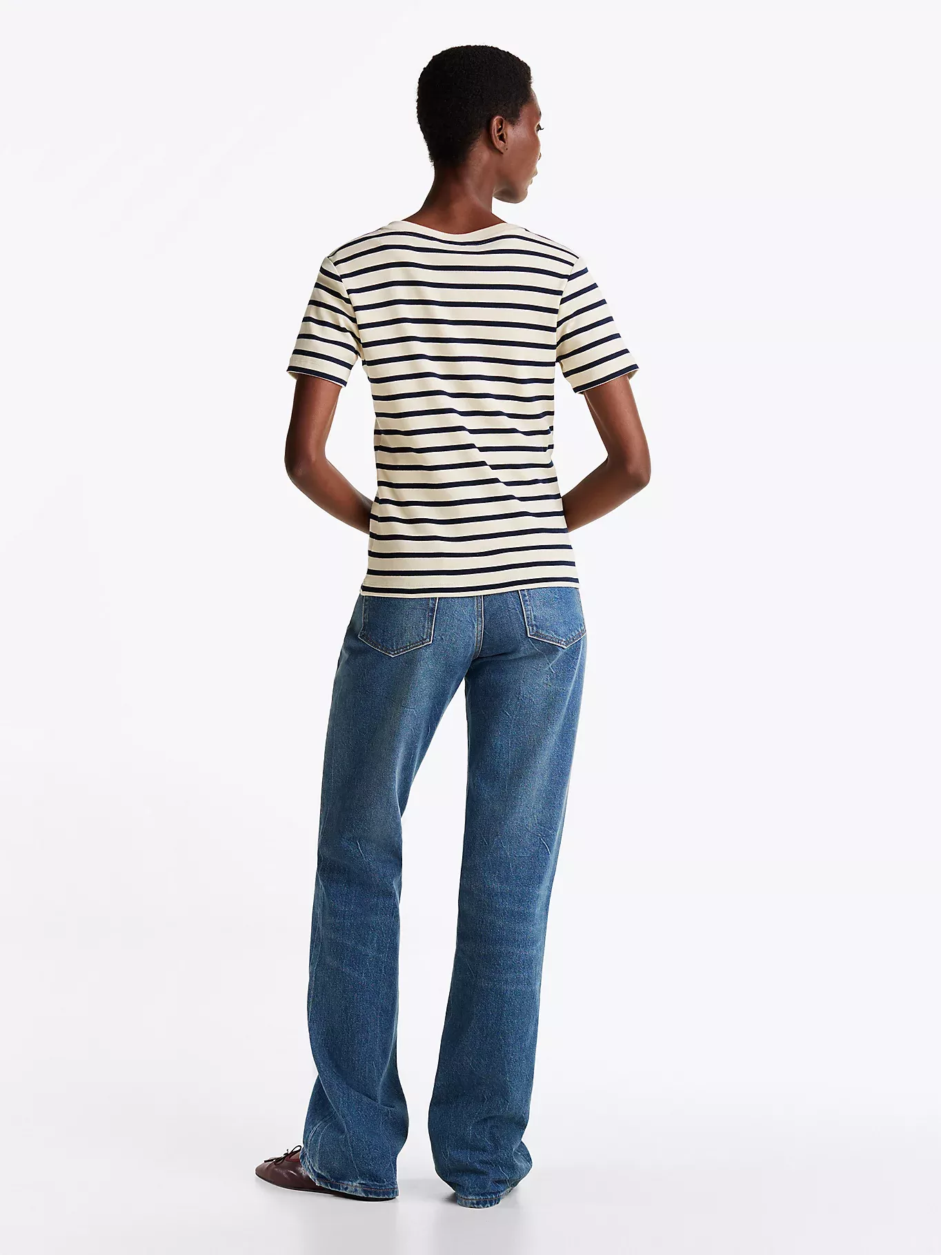 T-shirt ajusté à col en V