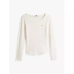 T-shirt ajusté et côtelé à manches longues
