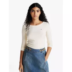 T-shirt ajusté et côtelé à manches longues