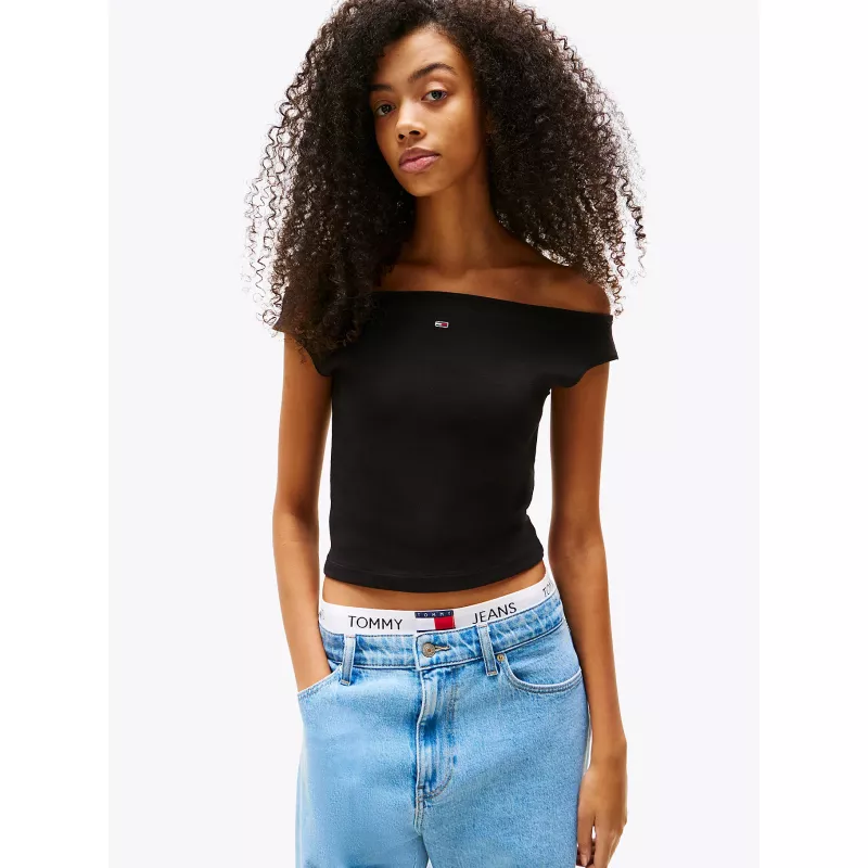T-shirt ajusté à encolure bateau