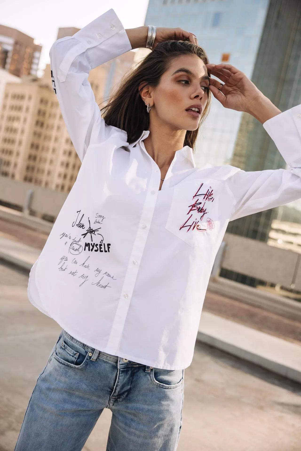 Chemise brodée Chestine Boyfriend Graf