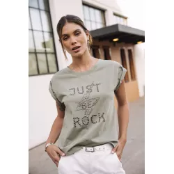 T-shirt clouté Trisea Just Be Rock