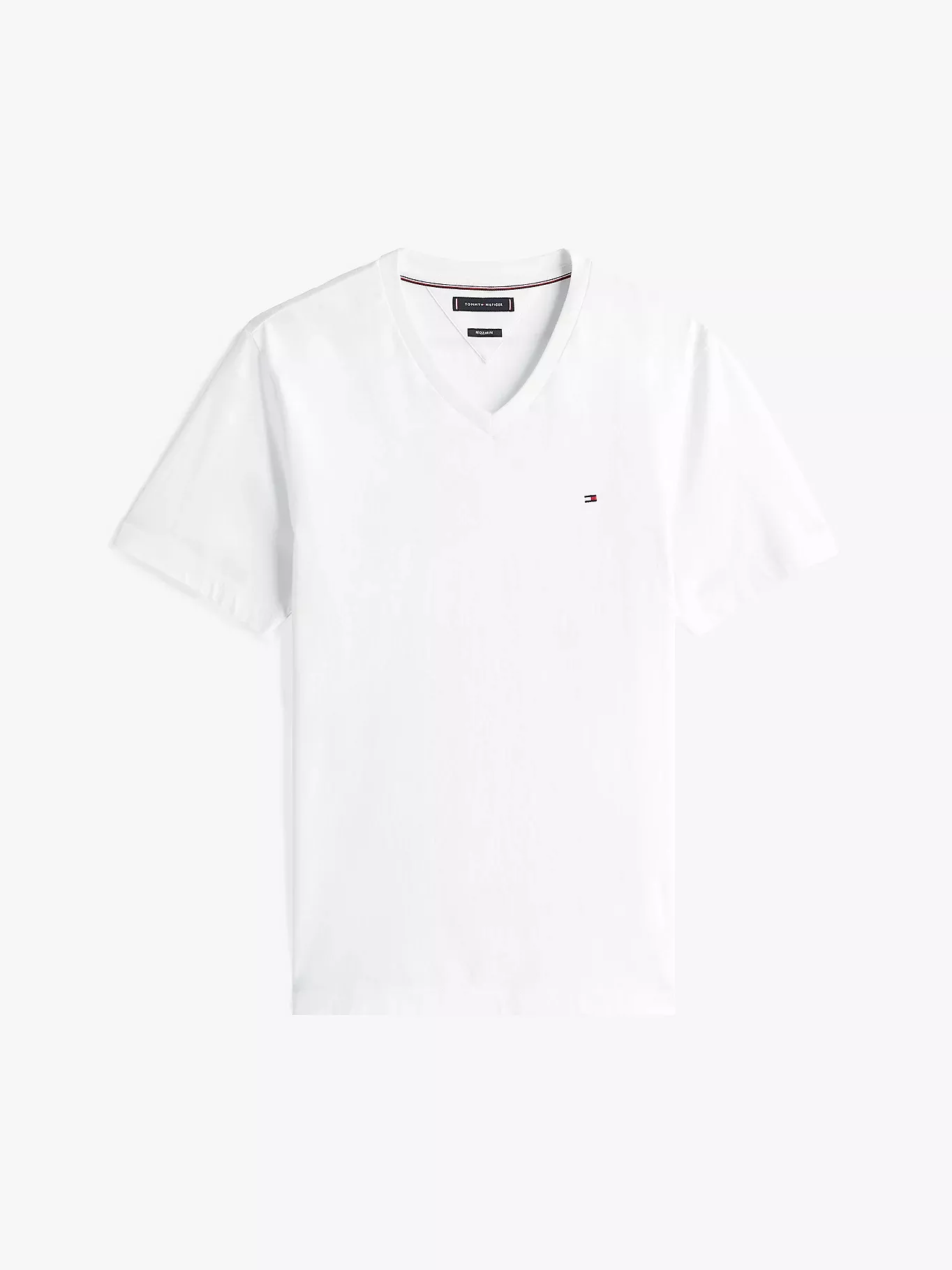 T-shirt à col en V et drapeau brodé