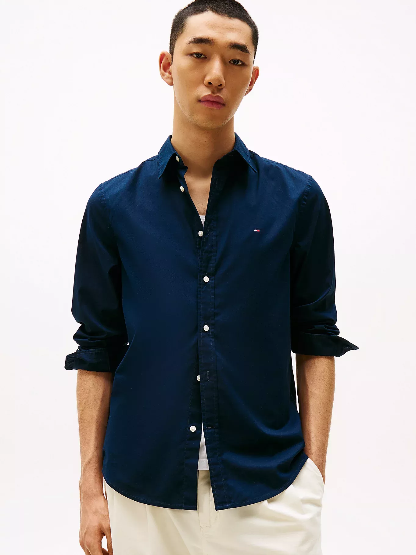 Chemise ajustée en popeline TH Flex