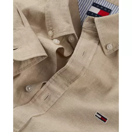 Chemise à manches longues en mélange de lin standard