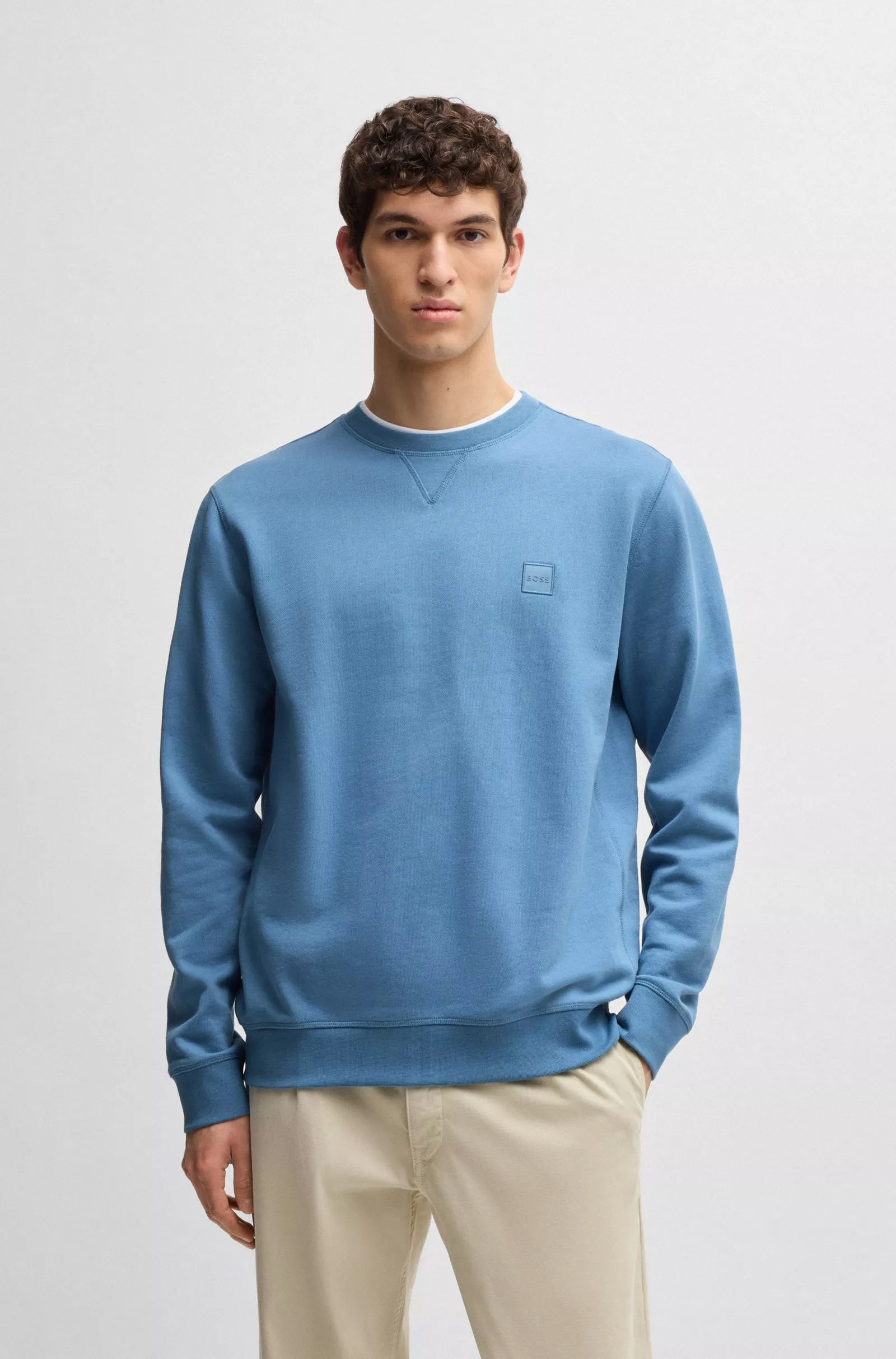 Sweat Regular en molleton de coton avec patch logoté