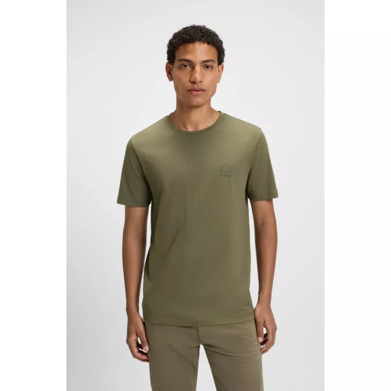 T-shirt en jersey de coton avec patch logoté