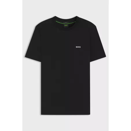 T-SHIRT REGULAR EN COTON STRETCH AVEC LOGO CONTRASTANT