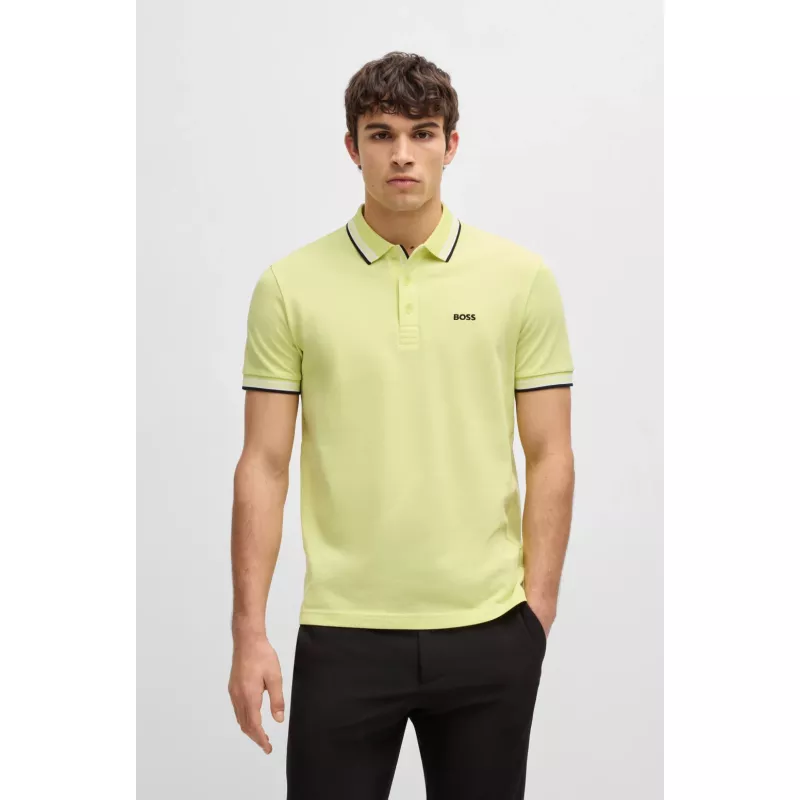 Polo Paddy en piqué de coton avec sous-col logoté
