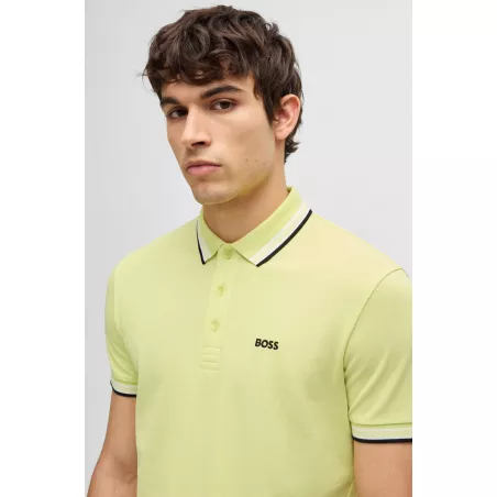 Polo Paddy en piqué de coton avec sous-col logoté
