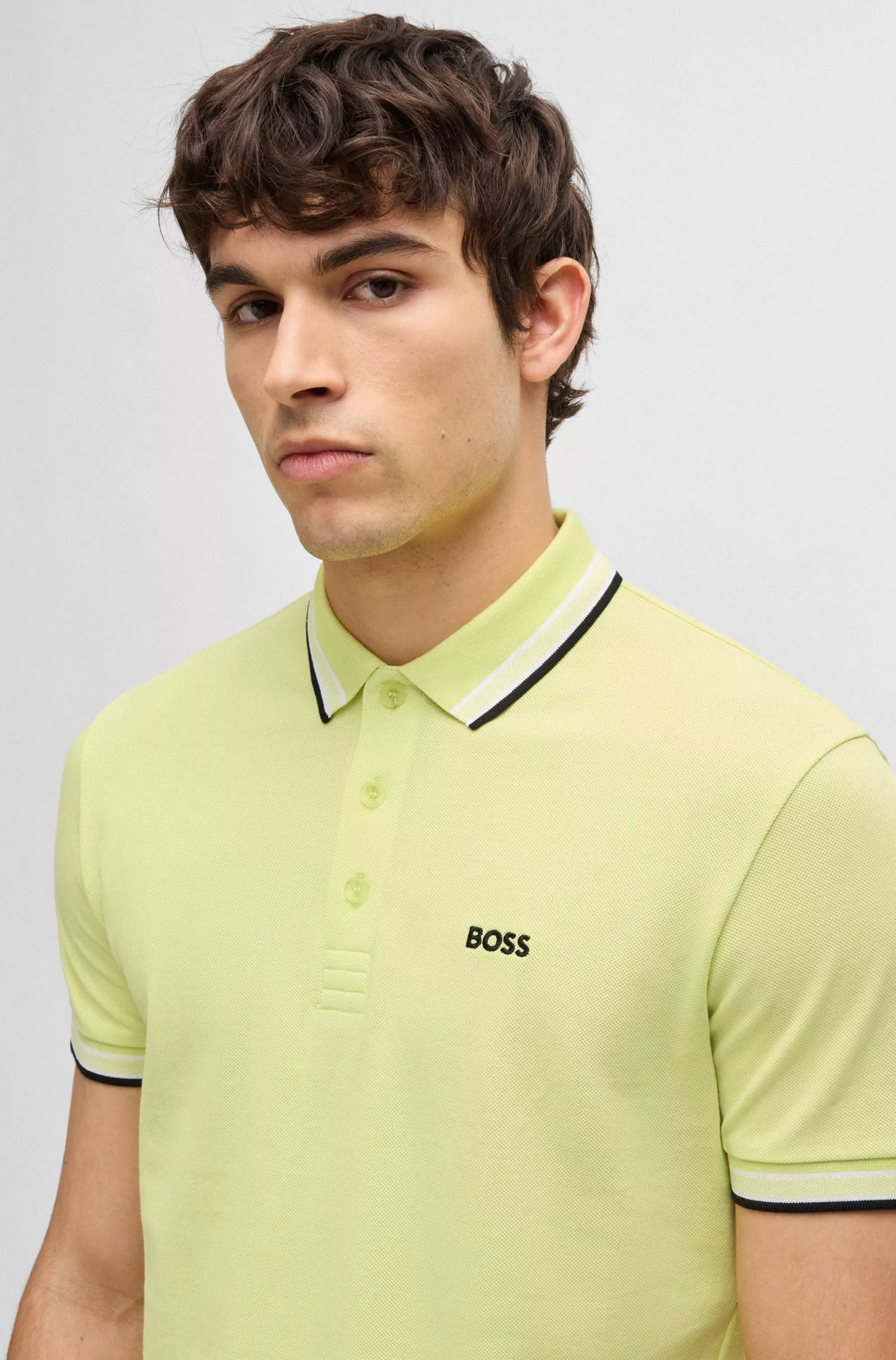 Polo Paddy en piqué de coton avec sous-col logoté