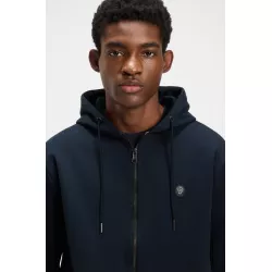 Sweat à capuche zippé en coton mélangé avec monogramme Double B